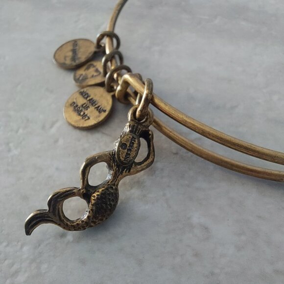 ALEX AND ANI Bracelet Mermaid Charm Bangle Gold Rafaelian EUC - Picture 4 of 11